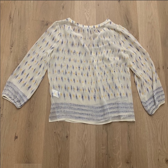 Joie Auberon Silk Boho Split Neck Blouse Top XS - Picture 9 of 14